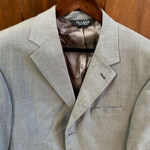 Jos. A. Bank Blazer Jacket Size 43L Signature Collection Wool Silk Gray Mitchell - Picture 11 of 13